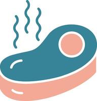 Steak Glyph Two Color Icon vector