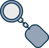 Key Ring Line Filled Grey Icon vector