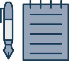 Notes Line Filled Grey Icon vector