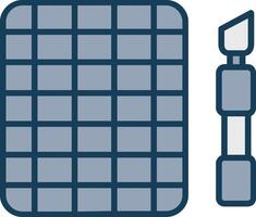 Cutting Mat Line Filled Grey Icon vector