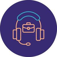 Support Line Two Color Circle Icon vector