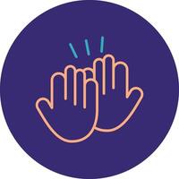 High Five Line Two Color Circle Icon vector