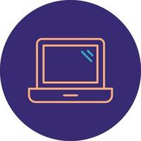 Laptop Line Two Color Circle Icon vector