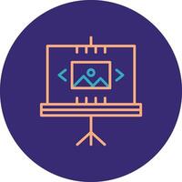 Slideshow Line Two Color Circle Icon vector