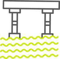 Bridge Line Two Color Icon vector
