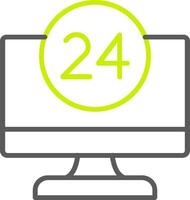 24 Hour Line Two Color Icon vector