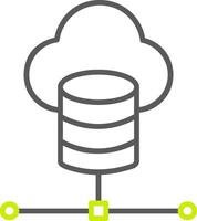 Cloud Database Line Two Color Icon vector