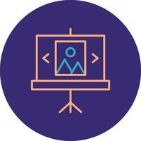 Slideshow Line Two Color Circle Icon vector