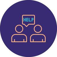 Ask For Help Line Two Color Circle Icon vector