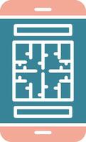 Maze Glyph Two Color Icon vector