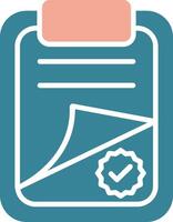 Clipboard Glyph Two Color Icon vector