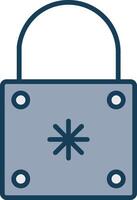 Padlock Line Filled Grey Icon vector