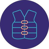 Vest Line Two Color Circle Icon vector