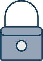 Lock Line Filled Grey Icon vector