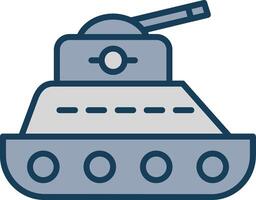 tanque línea lleno gris icono vector