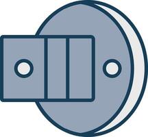 Doorstop Line Filled Grey Icon vector