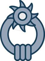 Door Knocker Line Filled Grey Icon vector