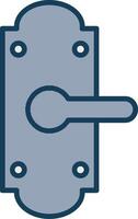 Door Lock Line Filled Grey Icon vector