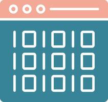 Binary Glyph Two Color Icon vector