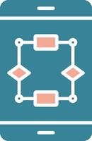 Algorithm Glyph Two Color Icon vector