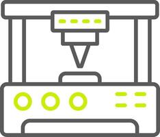 3d Printer Line Two Color Icon vector