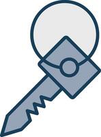 Key Line Filled Grey Icon vector