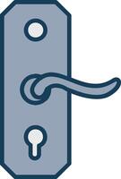 Door Handle Line Filled Grey Icon vector