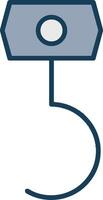 Hook Line Filled Grey Icon vector
