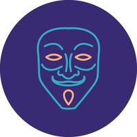 Mask Line Two Color Circle Icon vector
