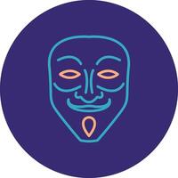 Mask Line Two Color Circle Icon vector