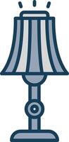 Floor Lamp Line Filled Grey Icon vector