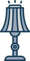 Floor Lamp Line Filled Grey Icon vector