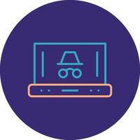 Spy Line Two Color Circle Icon vector