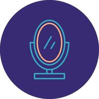 Mirror Line Two Color Circle Icon vector