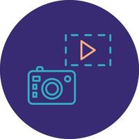 Camera Line Two Color Circle Icon vector