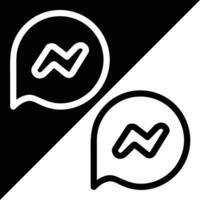 Messenger Icon, Outline style, isolated on Black and White Background. vector