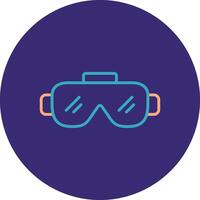 Goggles Line Two Color Circle Icon vector