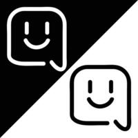 Discord icon, Outline style, isolated on Black and White Background. vector