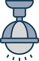 Lamp Line Filled Grey Icon vector