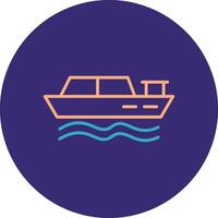 Pedal Boat Line Two Color Circle Icon vector