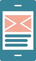 Email Glyph Two Color Icon vector