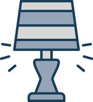 Lamp Line Filled Grey Icon vector