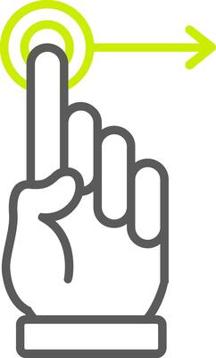 Hand Drag Line Two Color Icon