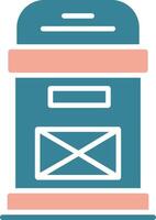 Postbox Glyph Two Color Icon vector