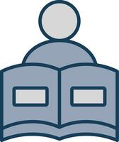 Reading Book Line Filled Grey Icon vector