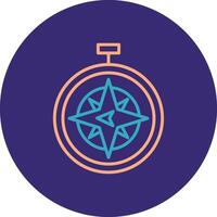 West Line Two Color Circle Icon vector