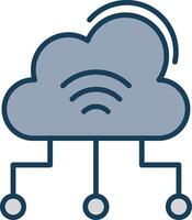 Cloud Computing Line Filled Grey Icon vector