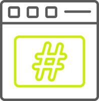 Hashtag Line Two Color Icon vector