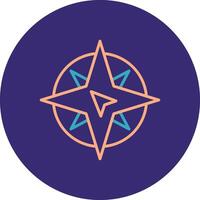 N West Line Two Color Circle Icon vector