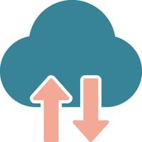 Cloud Data Transfer Glyph Two Color Icon vector